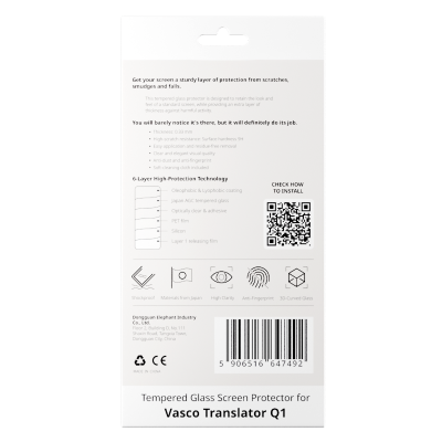 Hartowane szkło ochronne dla Vasco Translator Q1